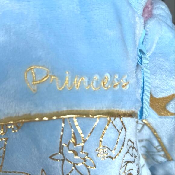 Disney Princess Sherpa Lined Jacket Girls 5 Light Blue Pink Gold Hood Winter SEE - Picture 5 of 13
